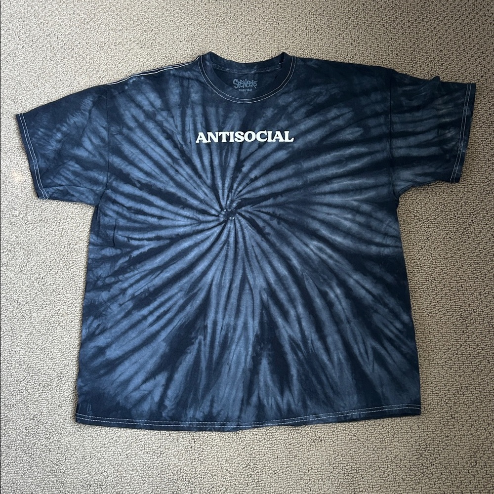 Antisocial Black Tie Dye XL T Shirt